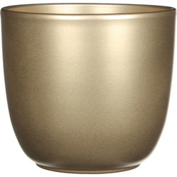 Mica Decorations Bloempot - goud - glanzend - keramiek - 19 x 18 cm - Plantenpotten