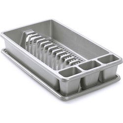PlasticForte Afdruiprek met lekbak - zilvergrijs - 45x26 cm - afwasrek - Afdruiprekken