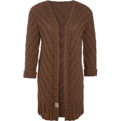 Knit Factory Sally Gebreid Dames Vest - Tobacco - 40/42 - Grof gebreid