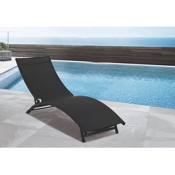 DKS loungestoel Saturnus zwart - ligbed tuin - alu/textiel
