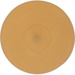 Unique Living - Placemat Daisy - Rond - Rotan - Okergeel - Ø 38cm