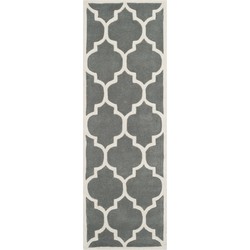 Safavieh Contemporary Indoor Hand Tufted Area Rug, Chatham Collection, CHT733, in Dark Grey & Ivory, 69 X 213 cm