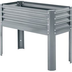 Verhoogde Plantenbak Weerbestendig 100 cm x 45 cm x 80 cm - zilver