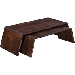 Salontafel Donkerbruin - 115x50x34cm - Mangohout - Tafel Amaya