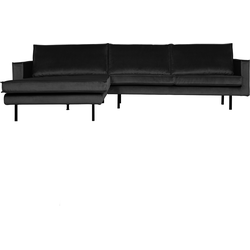 BePureHome Rodeo Chaise Longue Links - Velvet - Antraciet - 85x300x86