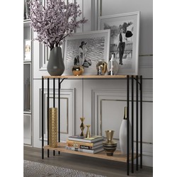 Console decor pin atlantique et noir L90 cm - Verona