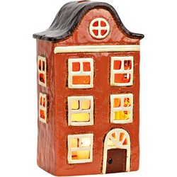 Lichthuis van aardewerk, rood (B/H/D) 13x22x9cm