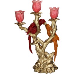 URBANJNGL - Candle Holder Bird Red & Orange Multi - 37.5 cm