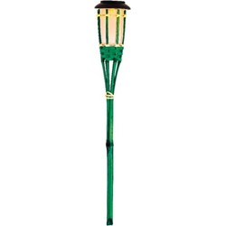 1x Groene buiten/tuin LED fakkel Bodi solar verlichting 54 cm vlam - Fakkels