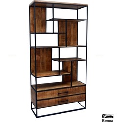 Benoa Readfield Mango 2 Drawer Bookshelf 180 cm