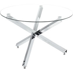 Beliani BUTLER - Eettafel-Zilver-Staal