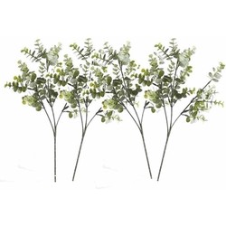 4x stuks groene/grijze Eucalyptus kunstplanten takken 65 cm - Kunstplanten