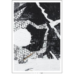 Misty Sunday Morning Black and White - 40 x 50 cm, Houten Lijst (Zwart)