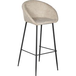 Barkruk Beige - Stof - 46x50x102cm - Barkruk Amira - Set van 2