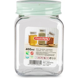 Voorraadpot/bewaarpot - 400 ml - kunststof - mint groen - B7 x H11 cm - Voorraadpot