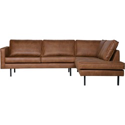 BePureHome Rodeo Hoekbank Rechts - Recycle Leer - Cognac - 85x266x86