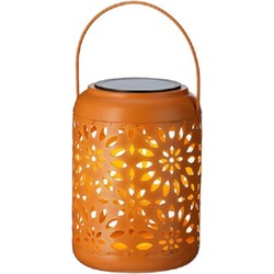 Solar lantaarn ijzer oranje 17 cm - Lantaarns