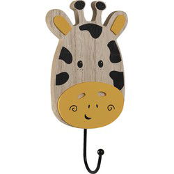 Clayre & Eef Wandhaak Giraf Bruin Geel Hout
