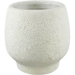 PTMD Bloempot Evelynn - 30x30x30 cm - Cement - Wit