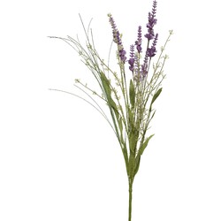 Lavendel kunsttak - kunststof - lila paars - 4 x 13 x H75 cm - Kunsttakken