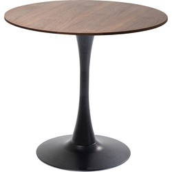 Eettafel Schickeria Walnut Print Black Ø80cm