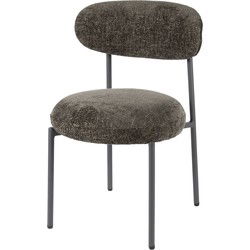 Eetkamerstoel Bruin - 52x57x81cm - Round Tissee - Set van 2