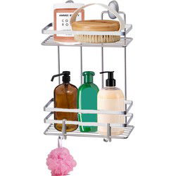 Concorde - Doucherekje met haakjes rechthoek 2-laags - H30 cm - Douche- en badrekjes