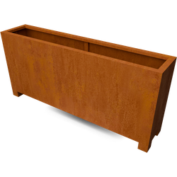 Artesa plantenbak cortenstaal met 10 cm poten L200 x B40 x H90 cm