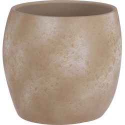 Mica Decorations Bloempot - creme stone - mat - keramiek - 28 x 26 cm - Plantenpotten