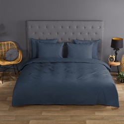 Zavelo Effen Dekbedovertrek Denim Blauw-Lits-jumeaux (240 x 200/220 cm)