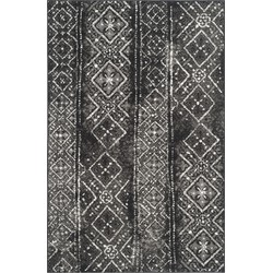 Safavieh Contemporary Bohemian Indoor Woven Area Rug, Adirondack Collection, ADR111, in Black & Silver, 155 X 229 cm
