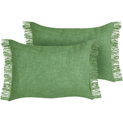 MABA - Sierkussen set van 2 - Groen - 35 x 50 cm - Katoen