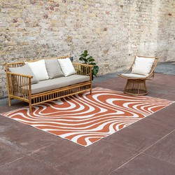 Buitenkleed Swirl Rechthoek - Roest - Dubbelzijdig Roest,Oranje - Polypropyleen - 200 x 290 cm - (L)