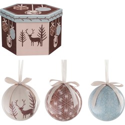 House of Seasons Kerstballen Cadeauset - 14 Stuks - Ø8 cm - Onbreekbaar - Lichtblauw, Bruin