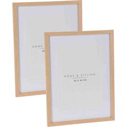 Home & Styling Fotolijst - 2x - 32 x 42 x 2 cm - hout -voor 20 x 30 cm foto - Fotolijsten
