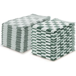 Eleganzzz Theedoeken & Keukendoeken Set Blok - donker groen - set van 20