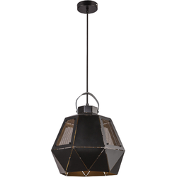 Industriële hanglamp Hängeleuchte metall schwarz, 1xe27 - L:35cm - E27 - Metaal - Zwart