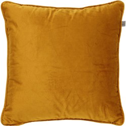 Dutch Decor FINN - Kussenhoes 45x45 cm - velvet - effen kleur - Chai Tea - geel - Dutch Decor