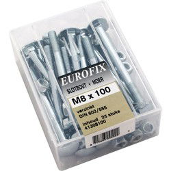 Eurofix slotbout verzinkt M8x150 25ST