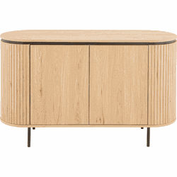 Dressoir met 2 deuren en zijkanten met groefeffect L120 cm - MALAGA