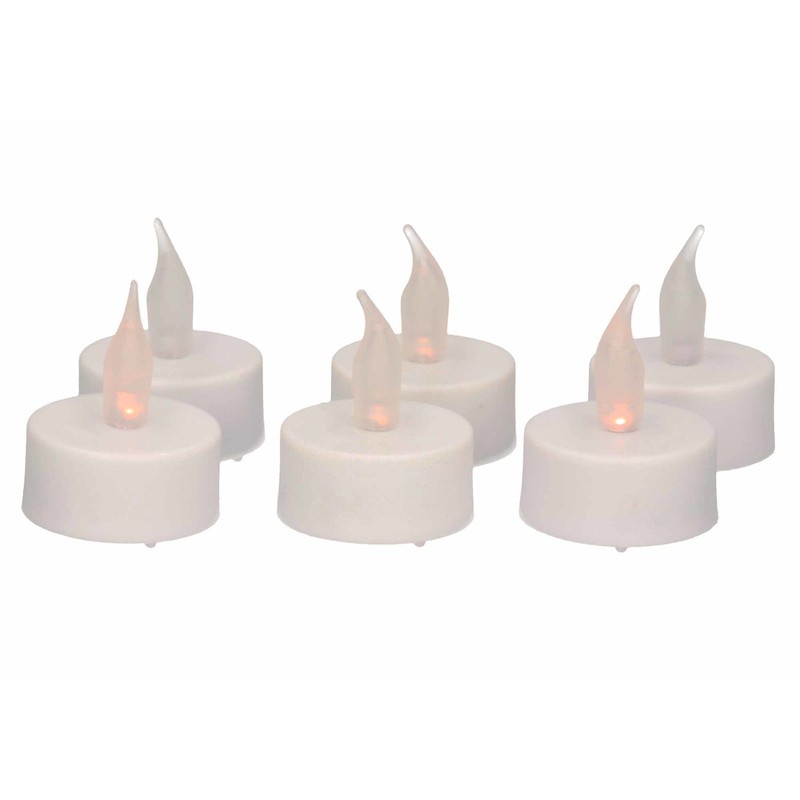 LED waxinelichtjes gele vlam 6x met timer - LED kaarsen - 