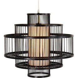 Fine Asianliving Bamboe Hanglamp Zwart Handgemaakt - Louis D60xH60cm