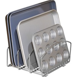 Verchroomd stalen deksel en pan organiser