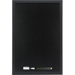 Securit krijtbord met zwarte rand - 40 x 60 cm - inclusief krijtstift - Krijtborden