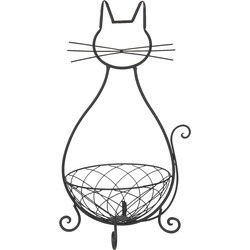 Clayre & Eef Decoratie schaal Kat Bruin IJzer