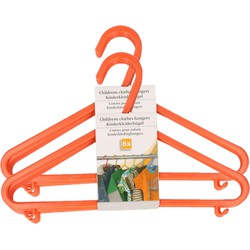 Plastic kinderkleding / baby kledinghangers oranje 12x stuks 17 x 28 cm - Kledinghangers