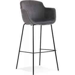Barkruk met armleuningen LARISSA 59x54x1075 cm Grijs