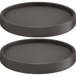 Prosperplast Plantenonderzetter - 4x - rond - 27 cm - antraciet - Planten onderzetter