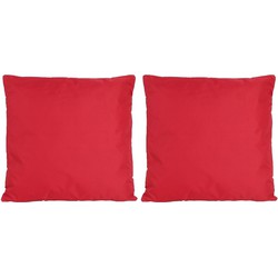 Set van 4x stuks buiten/woonkamer/slaapkamer kussens in het rood 45 x 45 cm - Sierkussens