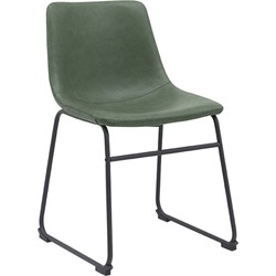 LABEL51 Eetkamerstoel Risto - Hunter - PU-Leder - Black Frame